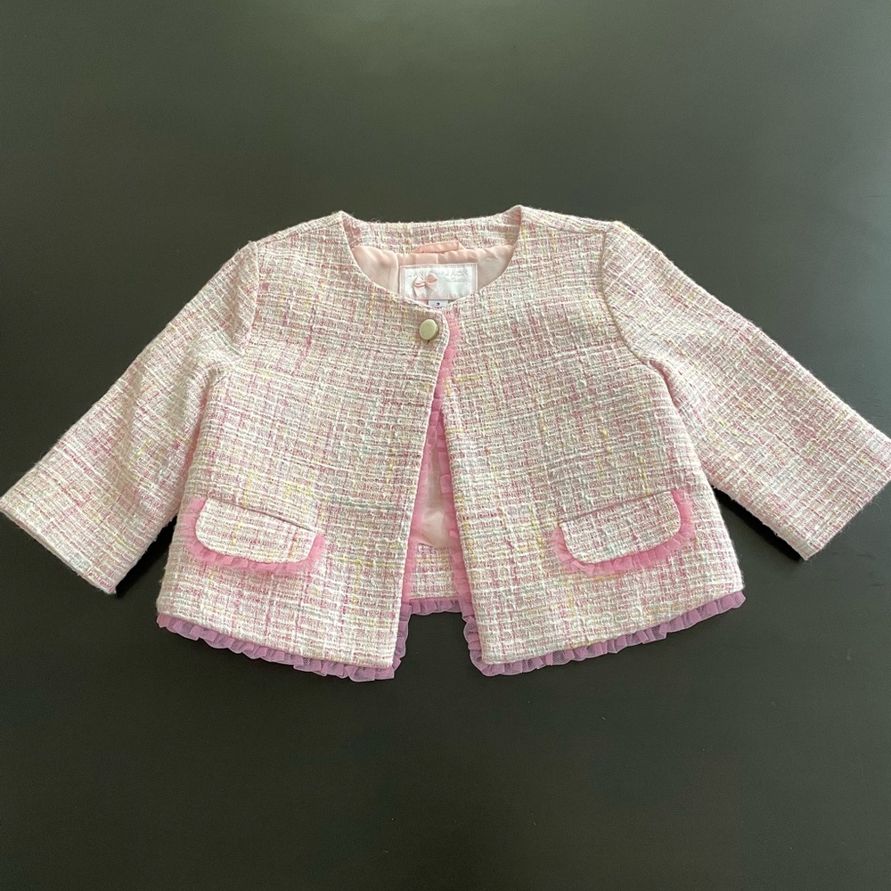 Janie and Jack pink woven jacket. Size 3